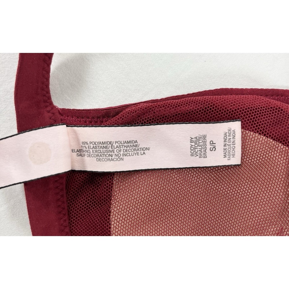 Victoria's Secret Body by Victoria Lace Racerback Bralette Burgundy S - Picture 5 of 6